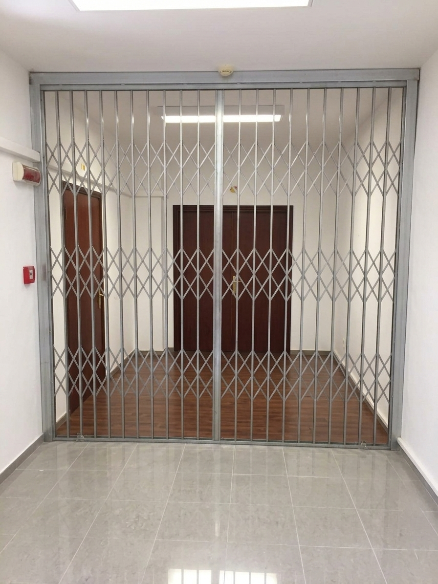 Grate di sicurezza in ferro installate su finestre al piano terra