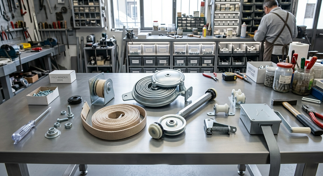 Magazzino con prodotti per serramenti pronti alla consegna